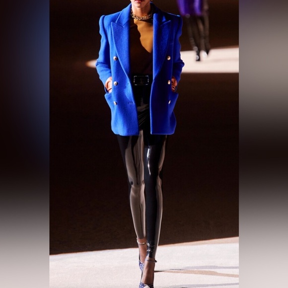 SAINT LAURENT RUNWAY Virgin wool cashmere royal-blue blazer jacket - Picture 1 of 6